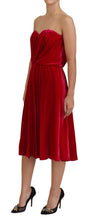 Load image into Gallery viewer, Dolce &amp; Gabbana Enchanting Strapless Midi Dress in Dark Pink
