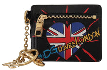 Load image into Gallery viewer, Dolce &amp; Gabbana Elegant Leather Coin Wallet With Keyring
