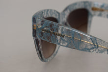 Load image into Gallery viewer, Dolce &amp; Gabbana Elegant Lace Detail Blue Sunglasses
