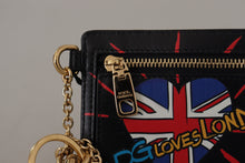 Load image into Gallery viewer, Dolce &amp; Gabbana Elegant Leather Coin Wallet With Keyring
