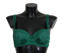 Load image into Gallery viewer, Dolce &amp; Gabbana Enchanting Green Floral Lace Silk Bra
