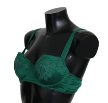 Load image into Gallery viewer, Dolce &amp; Gabbana Enchanting Green Floral Lace Silk Bra
