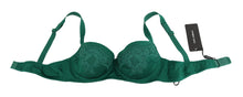 Load image into Gallery viewer, Dolce &amp; Gabbana Enchanting Green Floral Lace Silk Bra
