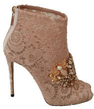 Load image into Gallery viewer, Dolce &amp; Gabbana Elegant Lace Stilettos with Crystal Accents
