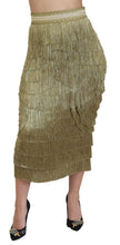 Load image into Gallery viewer, Dolce &amp; Gabbana Golden High Waist Tiered Midi Skirt
