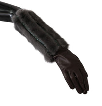 Load image into Gallery viewer, Dolce &amp; Gabbana Elegant Mid-Arm Leather Gloves in Brown
