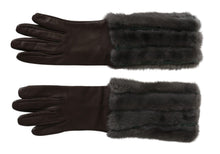 Load image into Gallery viewer, Dolce &amp; Gabbana Elegant Mid-Arm Leather Gloves in Brown
