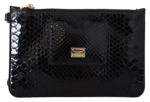 Load image into Gallery viewer, Dolce &amp; Gabbana Exotic Leather Black Wristlet Wallet
