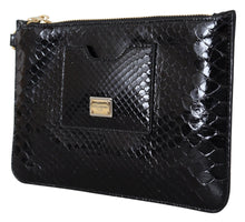 Load image into Gallery viewer, Dolce &amp; Gabbana Exotic Leather Black Wristlet Wallet
