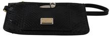 Load image into Gallery viewer, Dolce &amp; Gabbana Elegant Python Pattern Leather Wristlet Wallet
