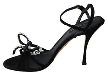 Load image into Gallery viewer, Dolce &amp; Gabbana Elegant Suede High Sandals with Crystal Bows
