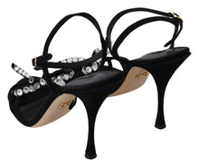 Load image into Gallery viewer, Dolce &amp; Gabbana Elegant Suede High Sandals with Crystal Bows
