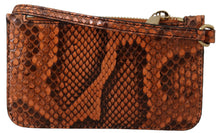 Load image into Gallery viewer, Dolce &amp; Gabbana Brown Leather Coin Purse Wristlet Mirror AGNESE Wallet
