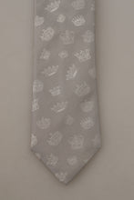 Load image into Gallery viewer, Dolce &amp; Gabbana Elegant Silk Gray Crown Print Bow Tie
