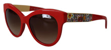 Load image into Gallery viewer, Dolce &amp; Gabbana Elegant Red Mosaico Cat-Eye Sunglasses
