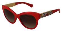 Load image into Gallery viewer, Dolce &amp; Gabbana Elegant Red Mosaico Cat-Eye Sunglasses
