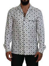 Load image into Gallery viewer, Dolce &amp; Gabbana Elegant Silk Pajama Top with Crown Bee Print
