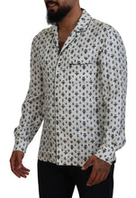 Load image into Gallery viewer, Dolce &amp; Gabbana Elegant Silk Pajama Top with Crown Bee Print
