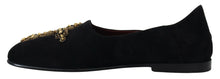 Load image into Gallery viewer, Dolce &amp; Gabbana Black Gold Crystal Sequined Loafers
