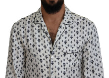 Load image into Gallery viewer, Dolce &amp; Gabbana Elegant Silk Pajama Top with Crown Bee Print
