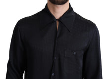 Load image into Gallery viewer, Dolce &amp; Gabbana Black Jacquard Silk Casual Button Down Shirt
