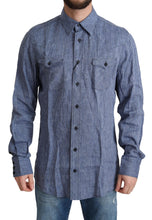 Load image into Gallery viewer, Dolce &amp; Gabbana Elegant Striped Linen Button-Down Shirt
