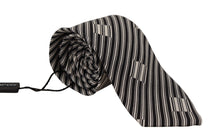 Load image into Gallery viewer, Dolce &amp; Gabbana Elegant Black White Silk Bow Tie
