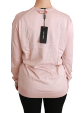 Load image into Gallery viewer, Dolce &amp; Gabbana Pink Floral Silk V-Neck Sweater
