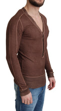 Load image into Gallery viewer, Dolce &amp; Gabbana Brown Logo Button Cardigan V-neck Sweater
