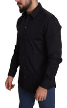 Load image into Gallery viewer, Dolce &amp; Gabbana Elegant Black Cotton Stretch Dress Shirt
