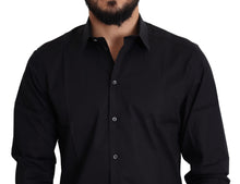 Load image into Gallery viewer, Dolce &amp; Gabbana Elegant Black Cotton Stretch Dress Shirt
