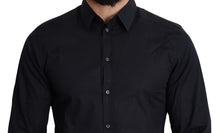 Load image into Gallery viewer, Dolce &amp; Gabbana Sleek Black Slim Fit Cotton Stretch Dress Shirt
