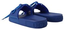 Load image into Gallery viewer, Dolce &amp; Gabbana Elegant Blue Slide Sandals
