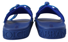 Load image into Gallery viewer, Dolce &amp; Gabbana Elegant Blue Slide Sandals
