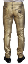 Load image into Gallery viewer, Dolce &amp; Gabbana Elegant Gold Denim Elegance
