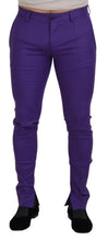 Load image into Gallery viewer, Dolce &amp; Gabbana Elegant Purple Wool Blend Trousers
