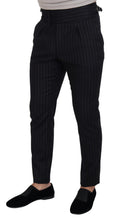 Load image into Gallery viewer, Dolce &amp; Gabbana Elegant Black Striped Wool Blend Trousers
