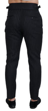 Load image into Gallery viewer, Dolce &amp; Gabbana Elegant Black Striped Wool Blend Trousers
