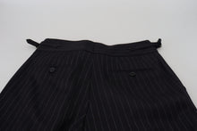 Load image into Gallery viewer, Dolce &amp; Gabbana Elegant Black Striped Wool Blend Trousers
