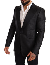 Load image into Gallery viewer, Dolce &amp; Gabbana Elegant Black Metallic Slim Fit Blazer Jacket
