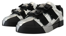 Load image into Gallery viewer, Dolce &amp; Gabbana Exclusive Silver and Black Low Top Leather Sneakers
