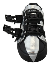 Load image into Gallery viewer, Dolce &amp; Gabbana Exclusive Silver and Black Low Top Leather Sneakers
