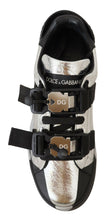 Load image into Gallery viewer, Dolce &amp; Gabbana Exclusive Silver and Black Low Top Leather Sneakers
