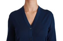 Load image into Gallery viewer, Dolce &amp; Gabbana Elegant Blue Virgin Wool Cardigan
