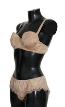 Load image into Gallery viewer, Dolce &amp; Gabbana Elegant Beige Floral Silk Lingerie Set
