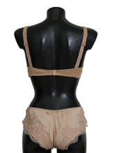 Load image into Gallery viewer, Dolce &amp; Gabbana Elegant Beige Floral Silk Lingerie Set
