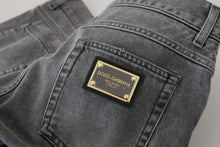 Load image into Gallery viewer, Dolce &amp; Gabbana Gray Cotton Checkered Leg Men Denim Jeans
