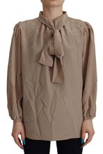 Load image into Gallery viewer, Dolce &amp; Gabbana Elegant Silk Ascot Collar Blouse
