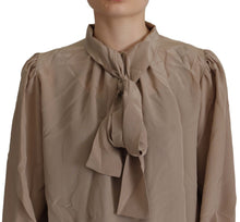 Load image into Gallery viewer, Dolce &amp; Gabbana Elegant Silk Ascot Collar Blouse
