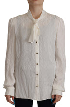 Load image into Gallery viewer, Dolce &amp; Gabbana Elegant Silk Ascot Collar Blouse
